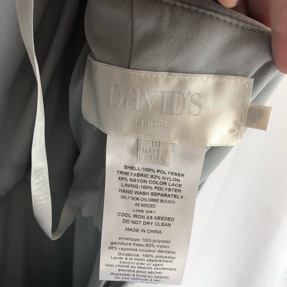 David's Bridal Long Dress Corded Lace (F15749) H - Picture 6 of 8